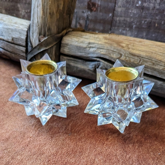 Vintage Starlite Acrylic Iridescent Star Candle Holders in Original Box - Picture 16 of 16